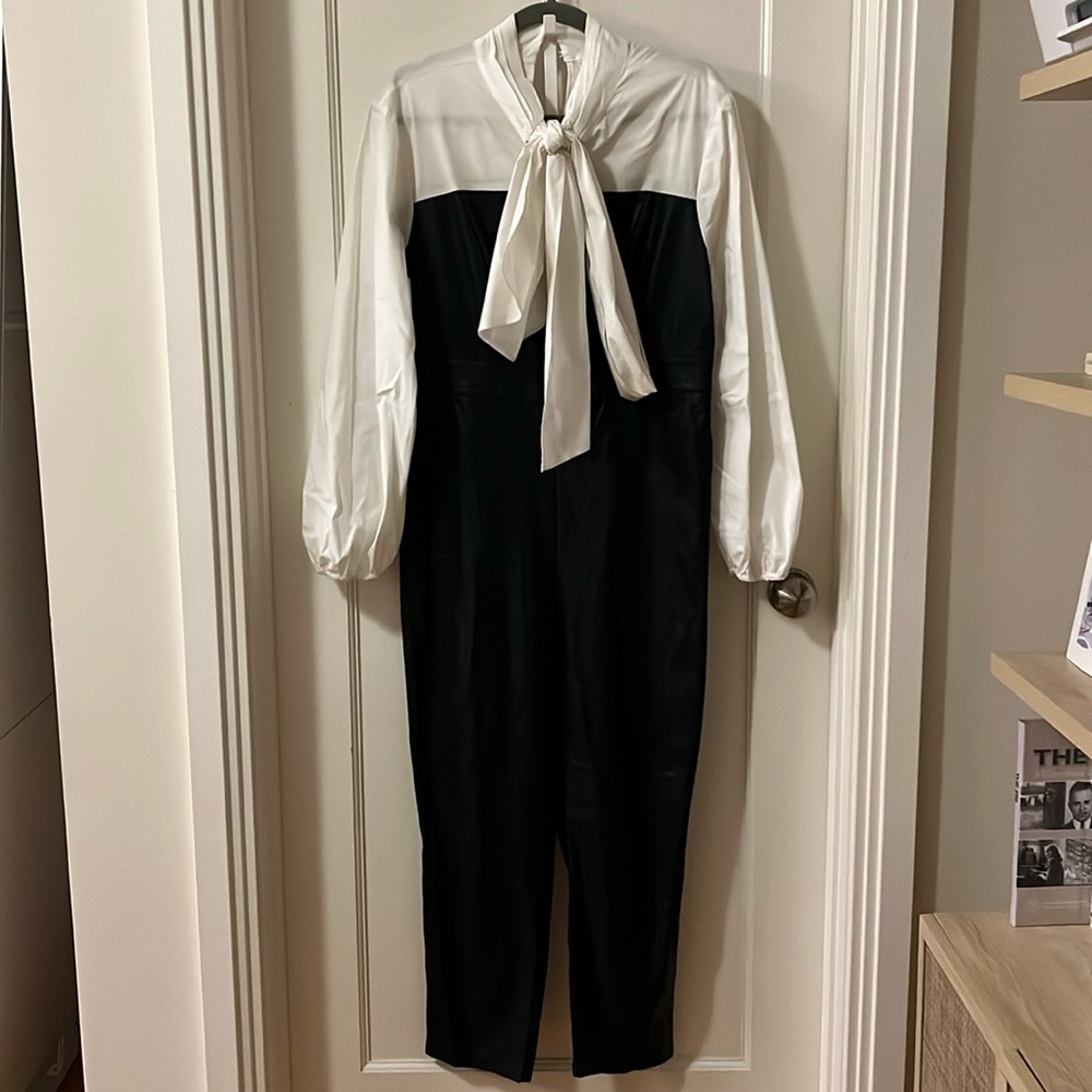 Edgy Leather Jumpsuit with White Shirt Integrated